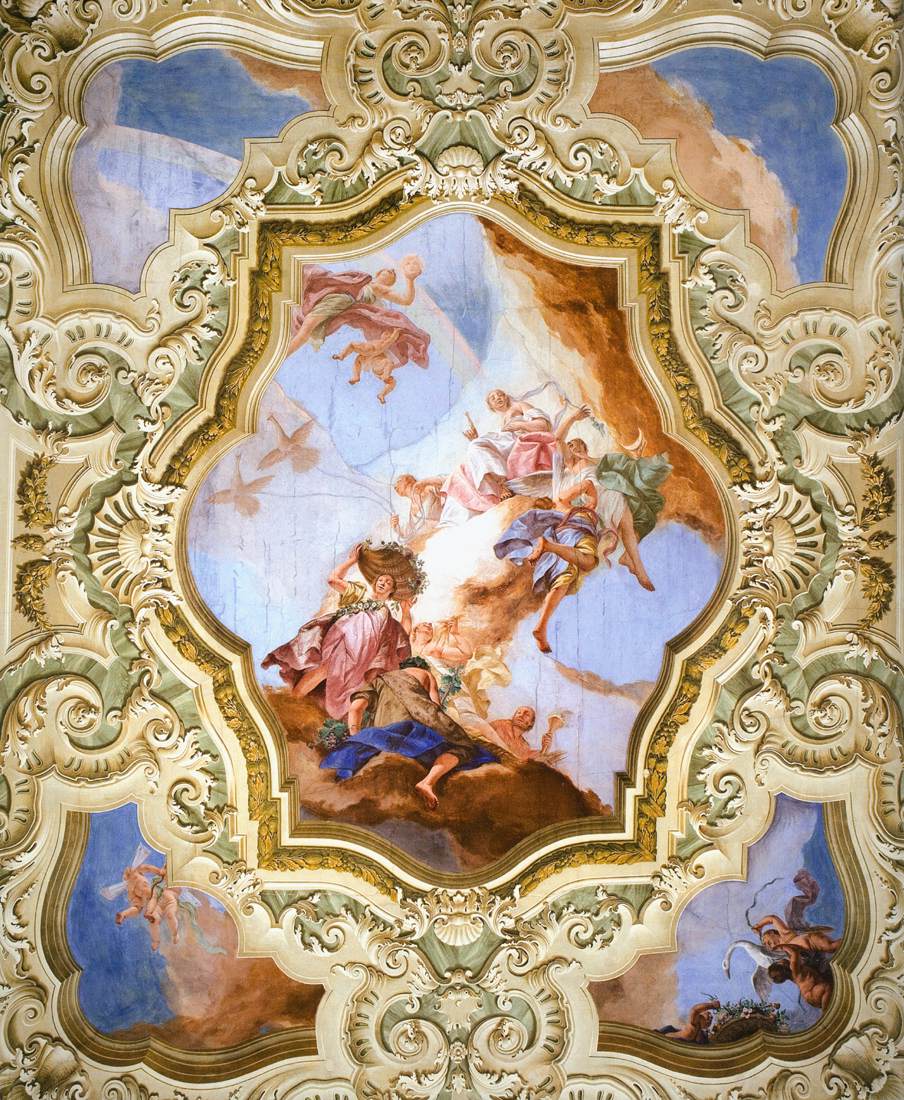 View of the ceiling in the ballroom
