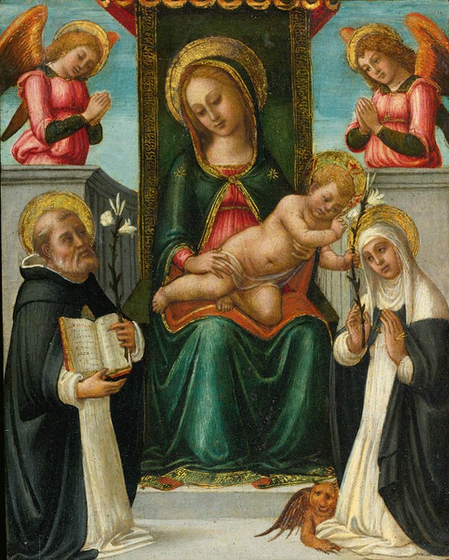 Virgin and Child Enthroned, with Two Dominican Saints and Two Angels