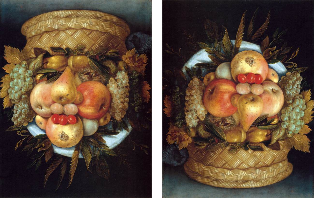 Reversible Head with Basket of Fruit