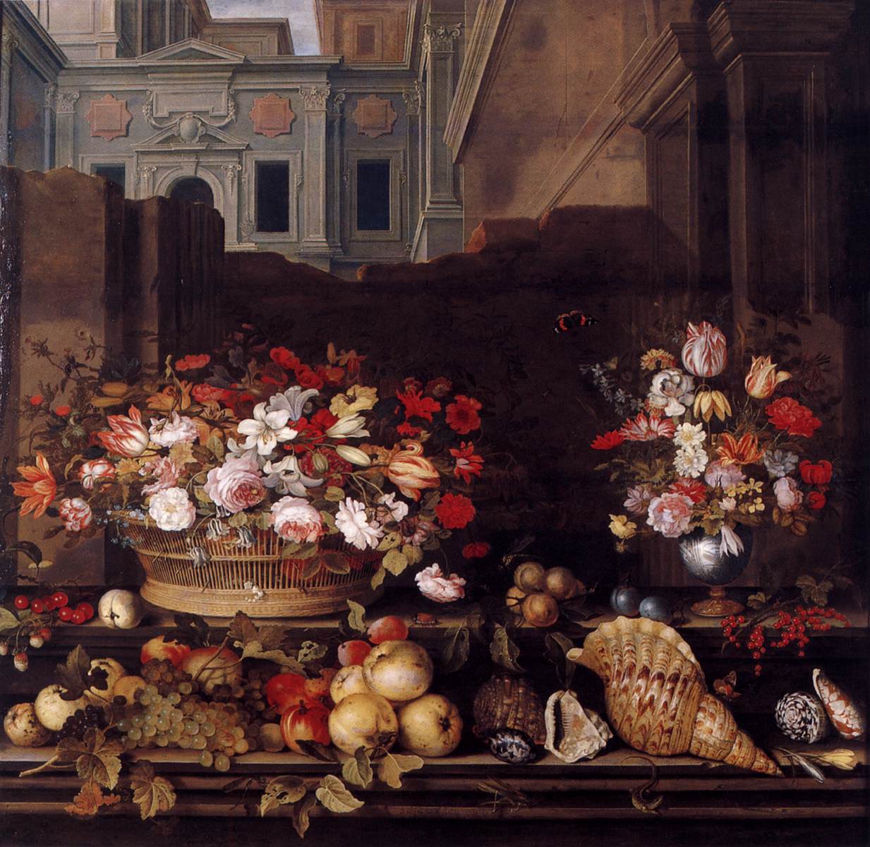 Still-Life with Flowers, Fruit, and Shells