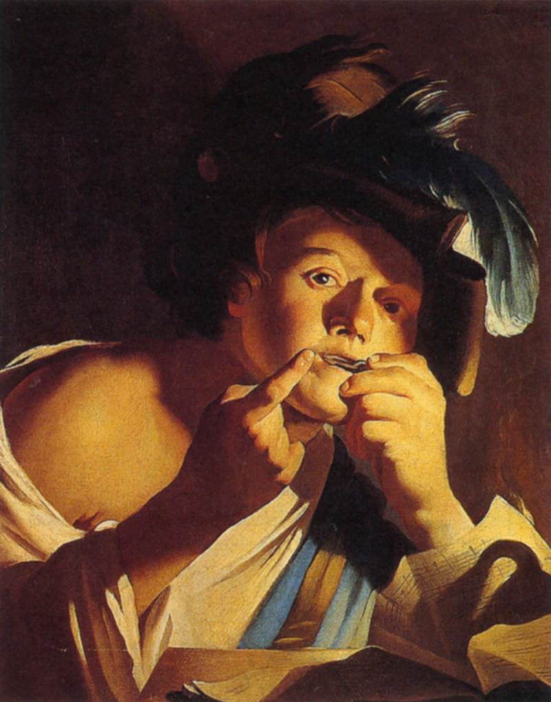 Man Playing a Jew's Harp
