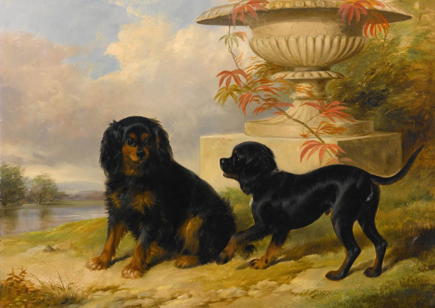 Portrait of Lord Methuen's Spaniels, Gipsy and Fairy