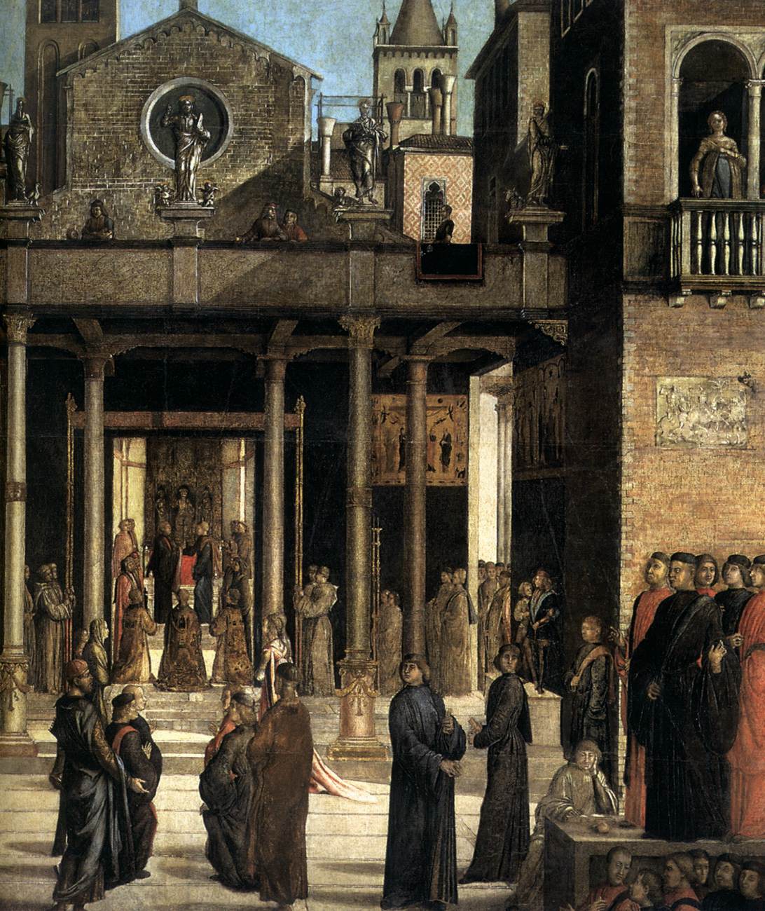 The Relic of the Holy Cross is offered to the Scuola Grande di San Giovanni Evangelista (detail)