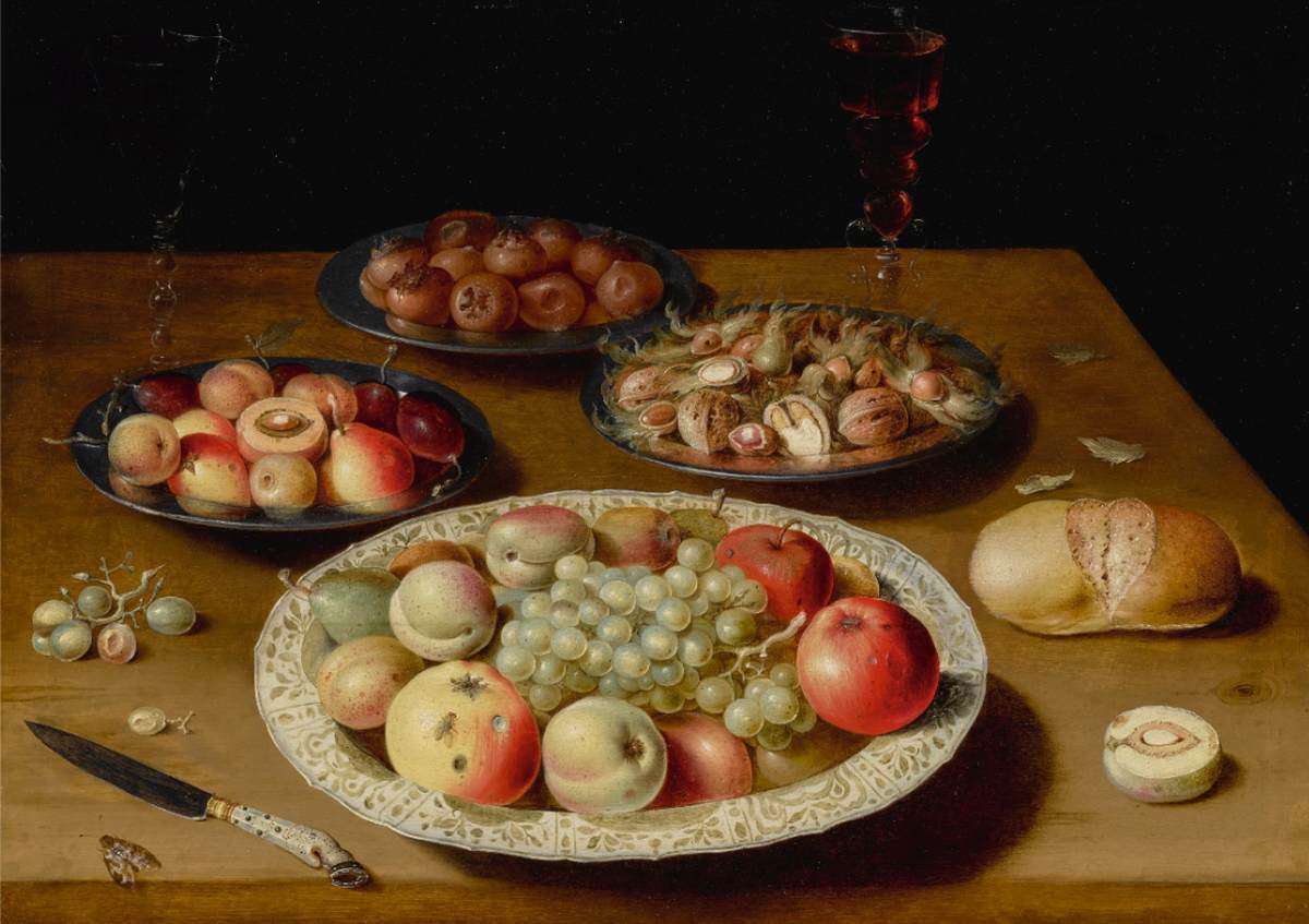 Still-Life on a Plain Wooden Table