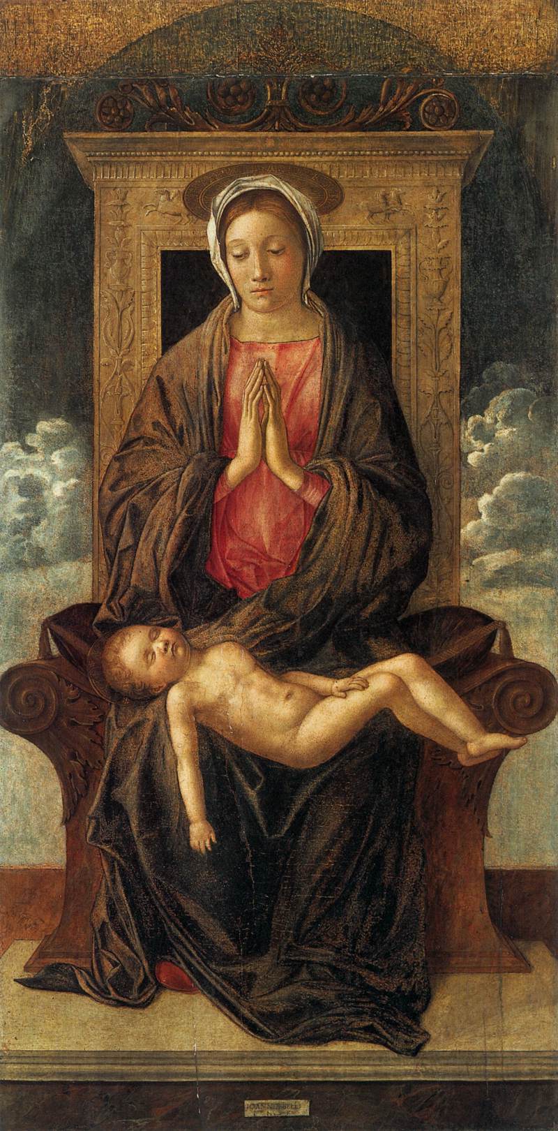 Madonna Enthroned Adoring the Sleeping Child