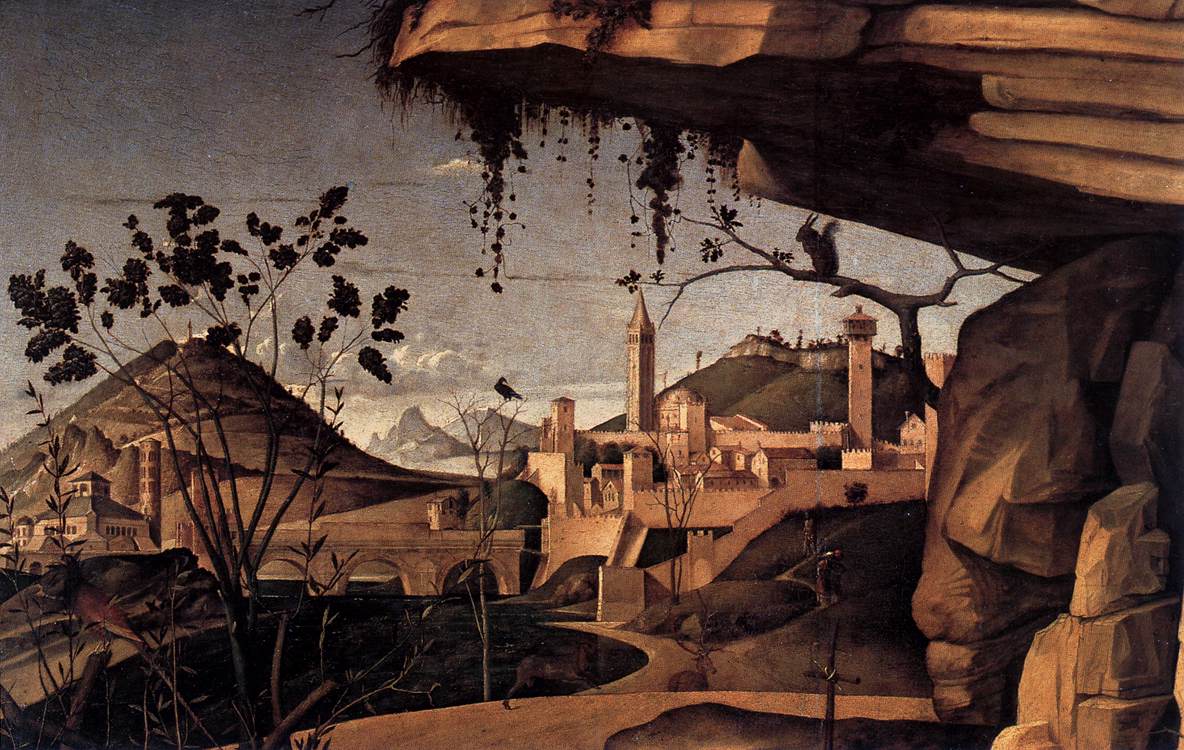 St Jerome Reading in the Countryside (detail)