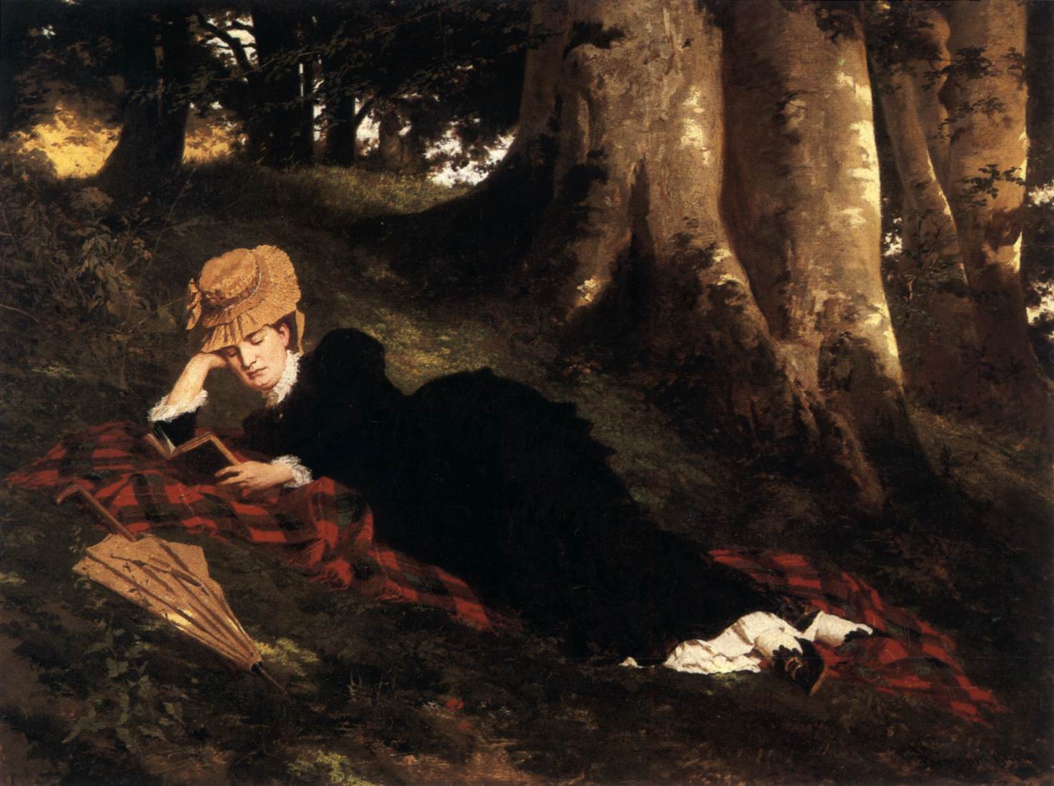 Reading Woman in the Forest