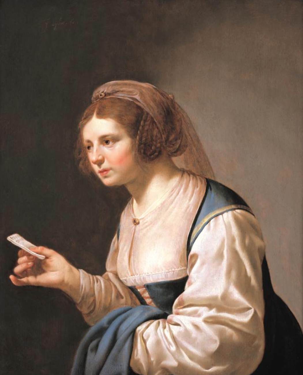 Young Girl Holding a Letter