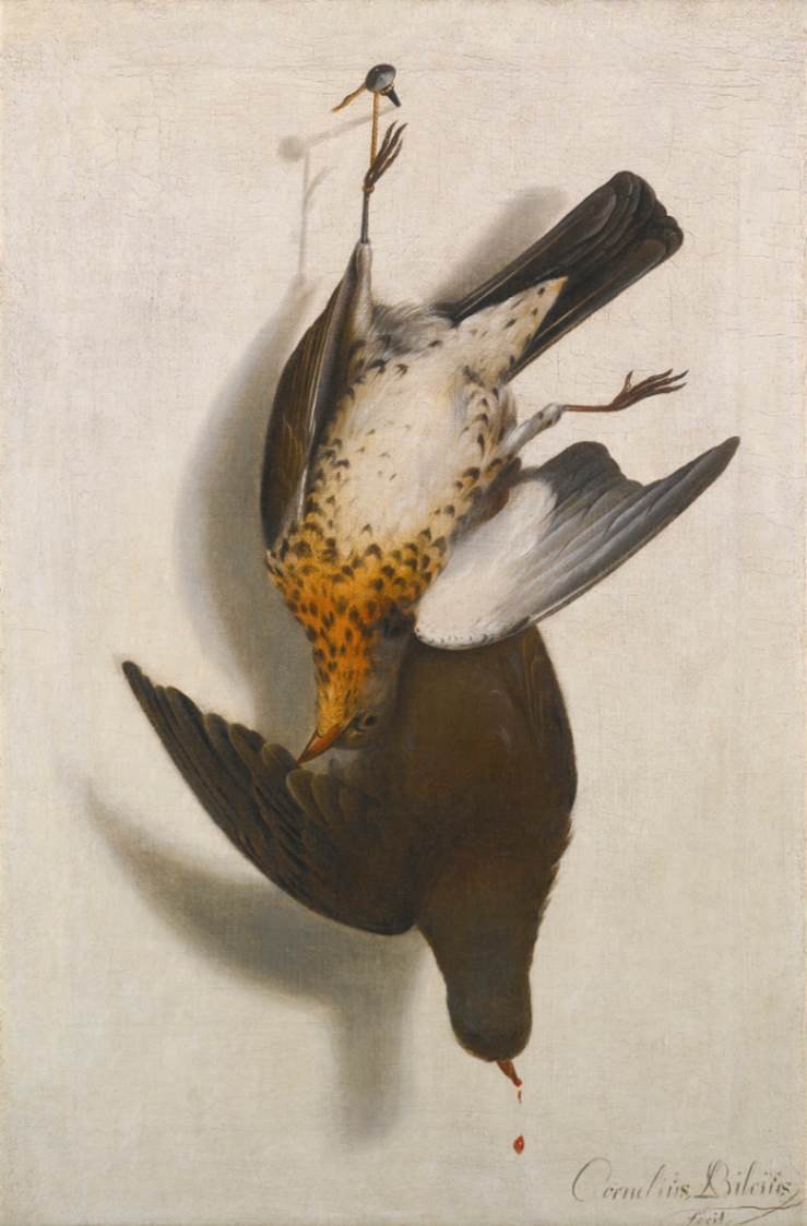 Trompe l'Oeil Still-Life with Two Grouse Hanging from a Nail