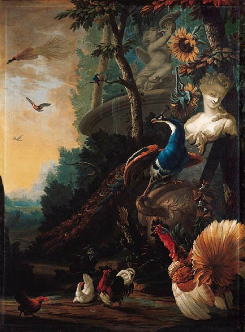 Peacock on a Fallen Vase