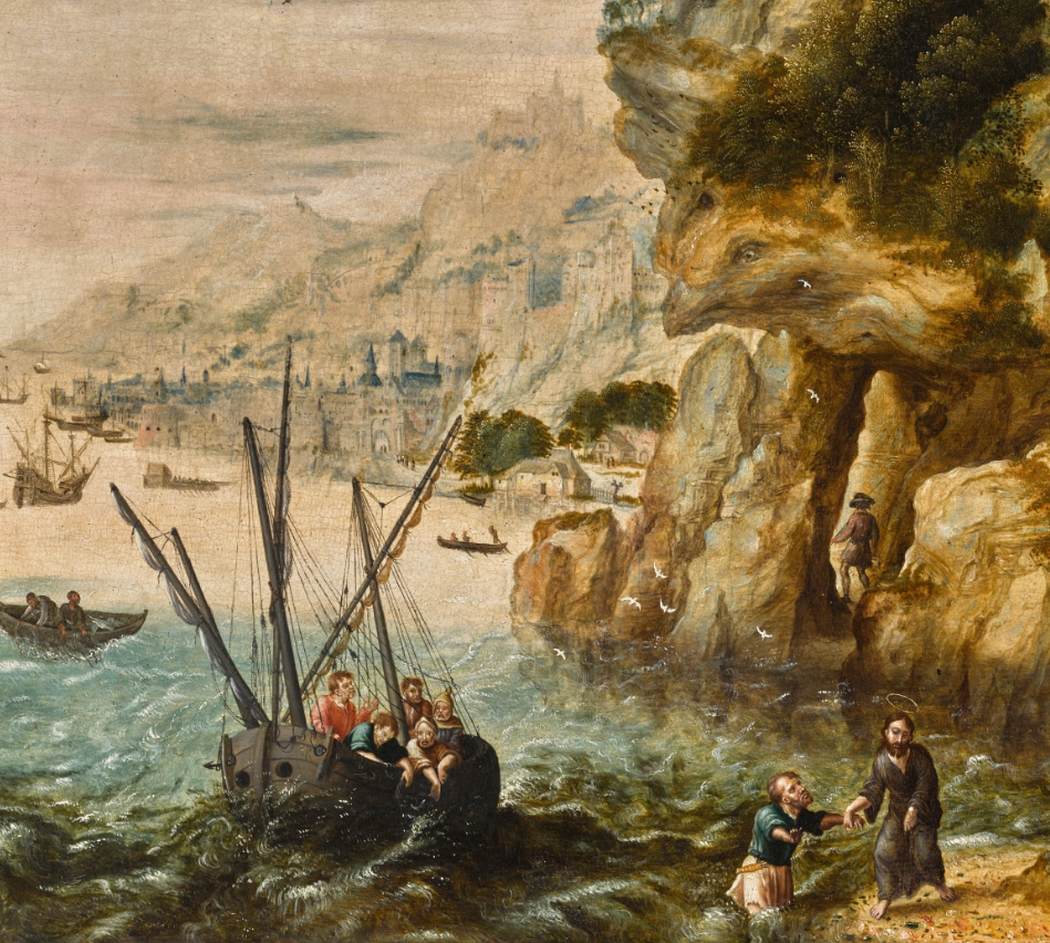 Extensive Coastal Landscape with the Calling of St Peter (detail)