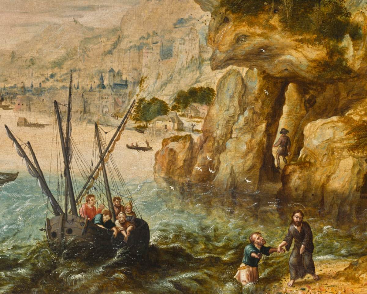 Extensive Coastal Landscape with the Calling of St Peter (detail)