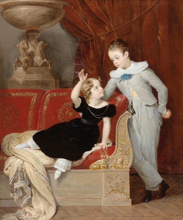 Two Children in an Empire Interior