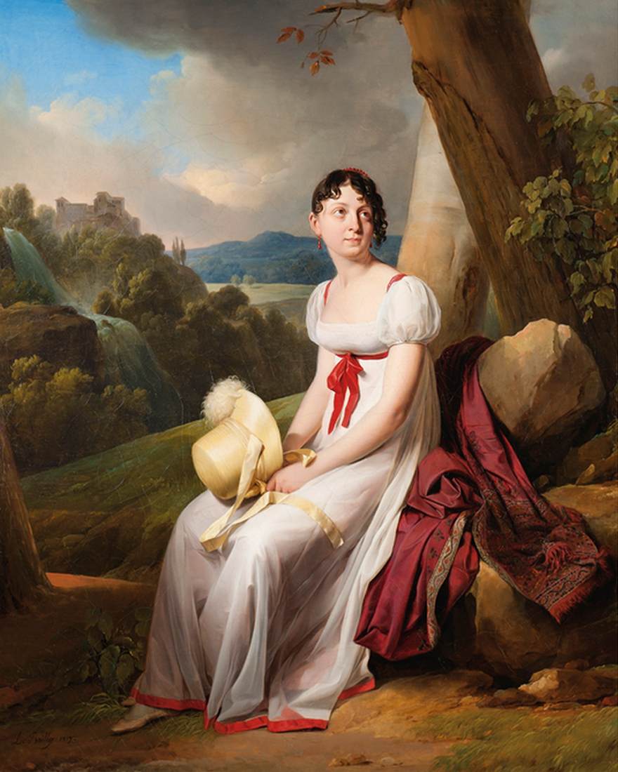 Portrait of Madame Saint-Ange Chevrier in a Landscape