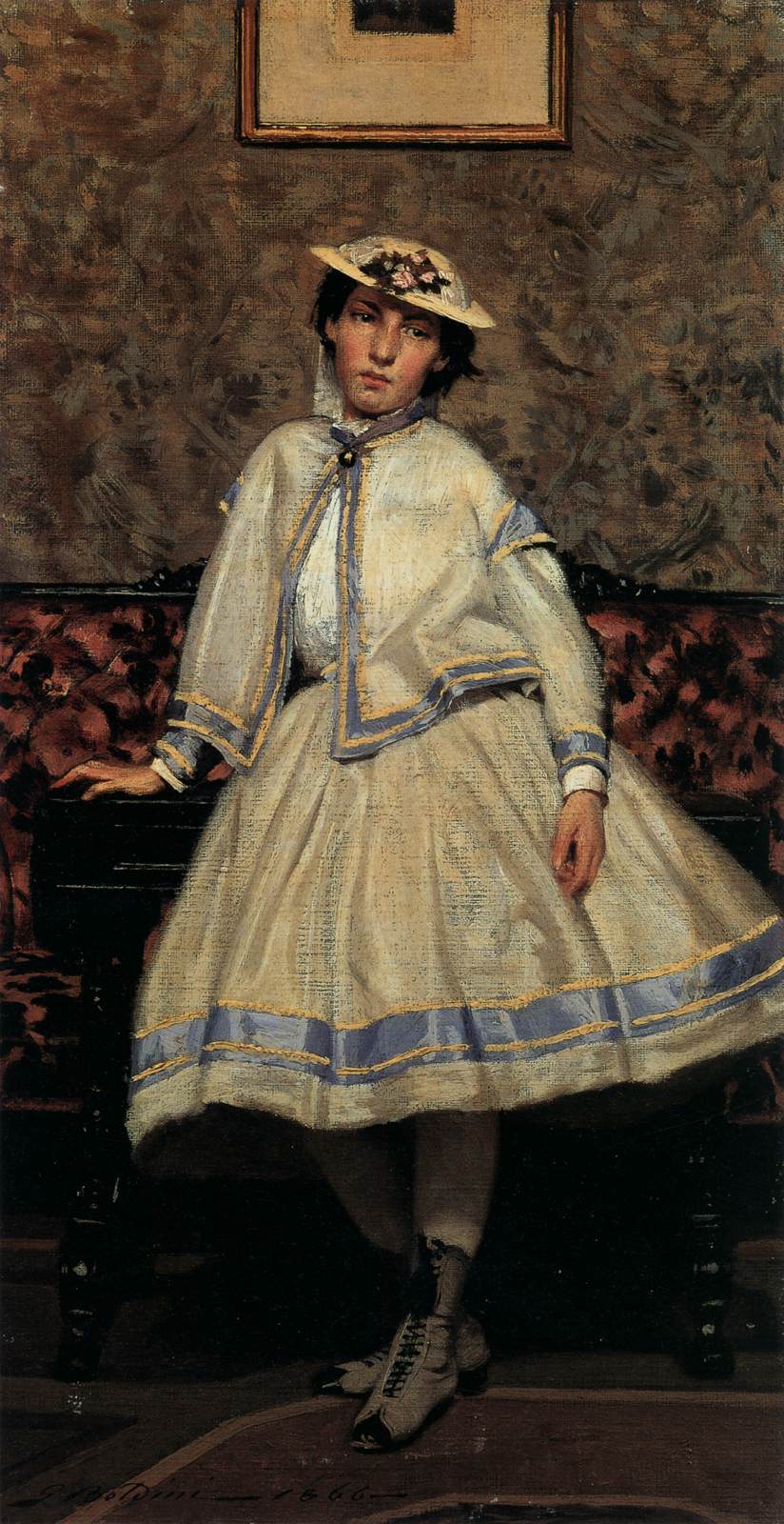 Alaide Banti in White Dress