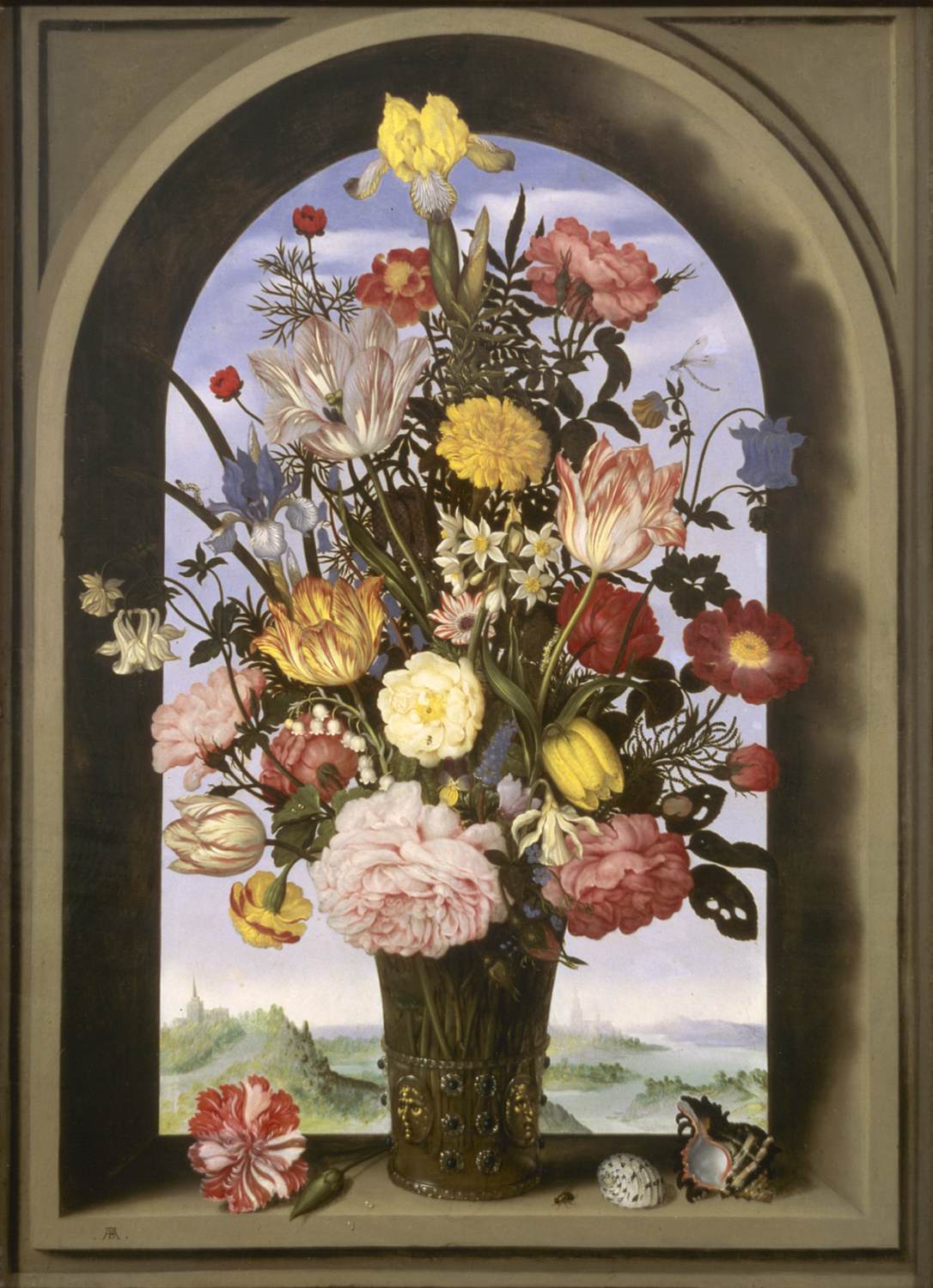 Bouquet in an Arched Window