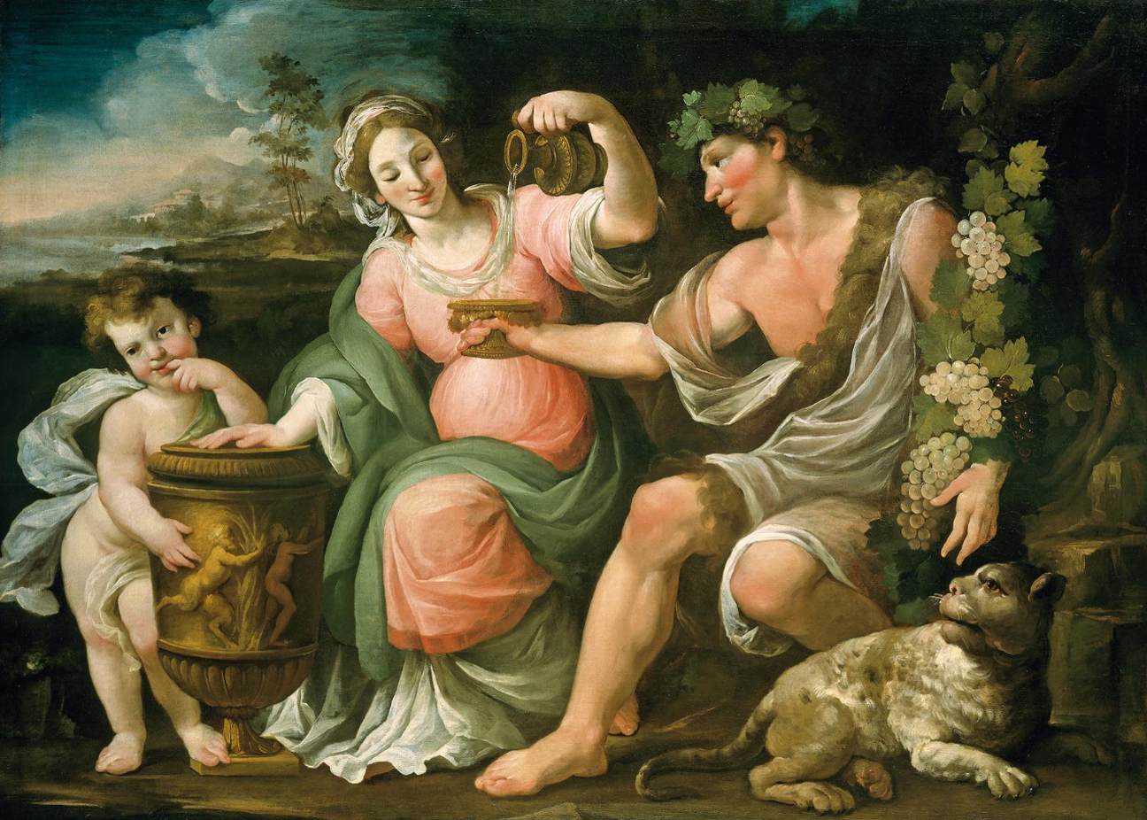 Bacchus, Temperance and Cupid
