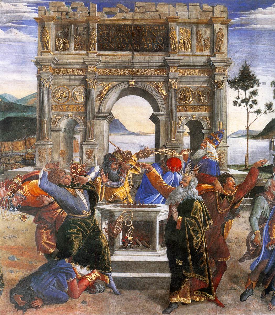 The Punishment of Korah and the Stoning of Moses and Aaron (detail)