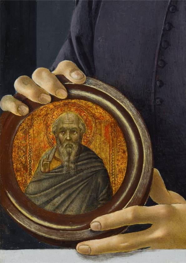 Portrait of a Young Man Holding a Roundel (detail)