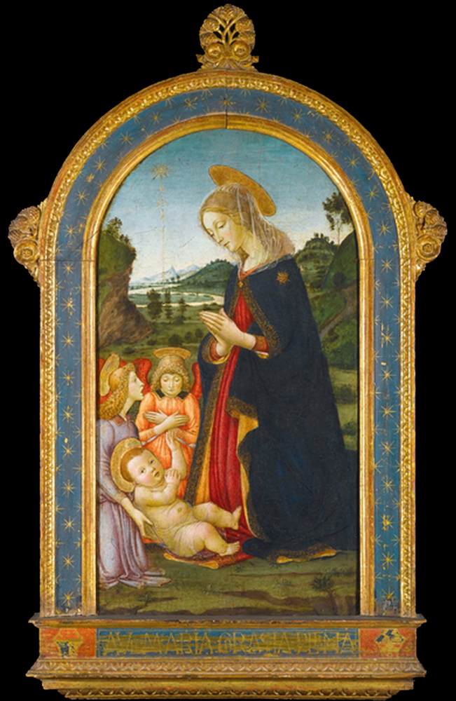 Madonna and Two Angels Adoring the Christ Child