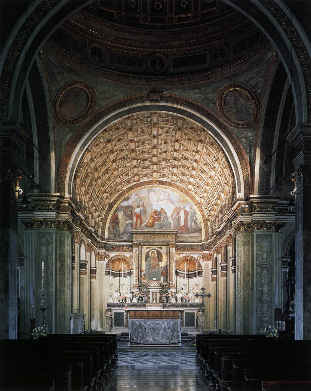 Interior view towards the choir