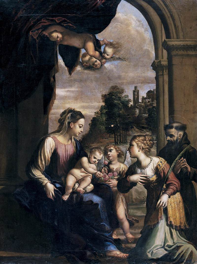 Madonna and Child with Sts Catherine and Francis