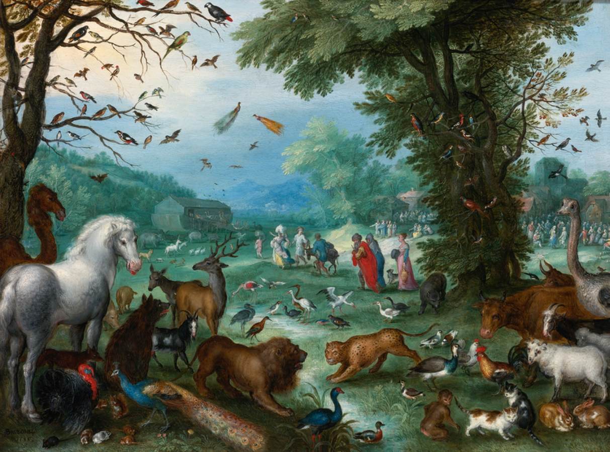 Paradise Landscape with the Animals Entering Noah's Ark