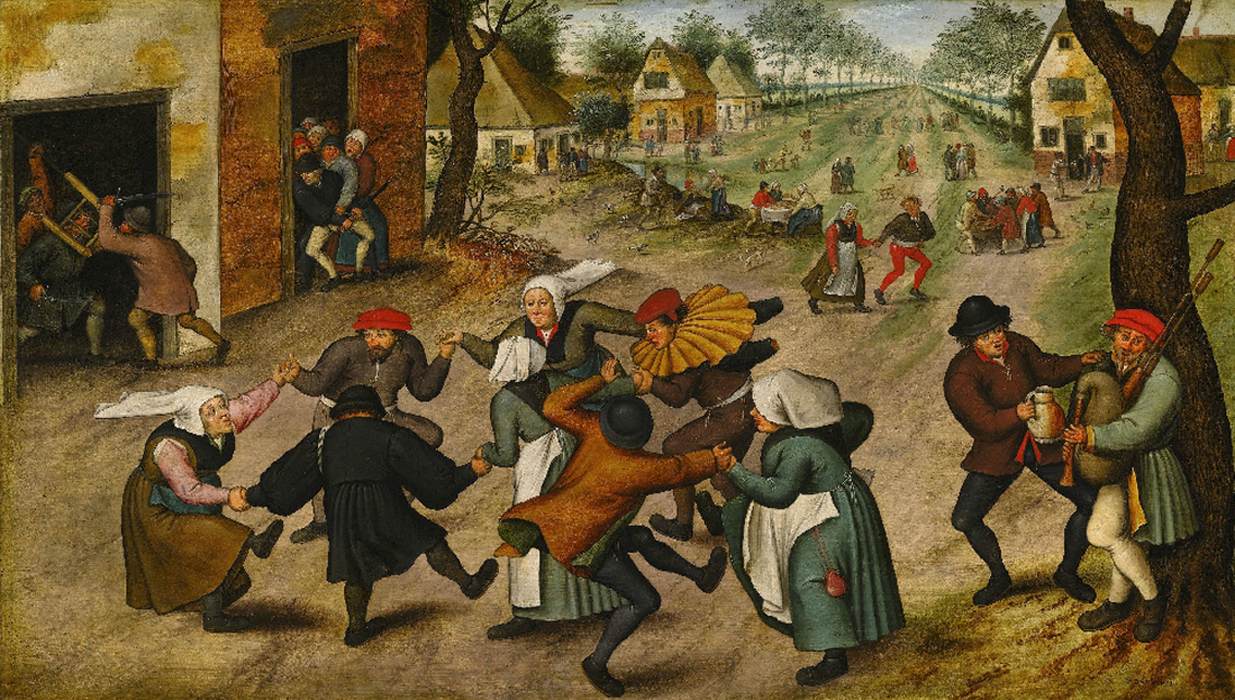 Village Street with Dancing Peasants