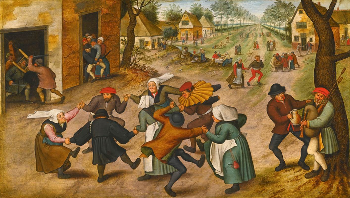 Village Street with Peasants Dancing