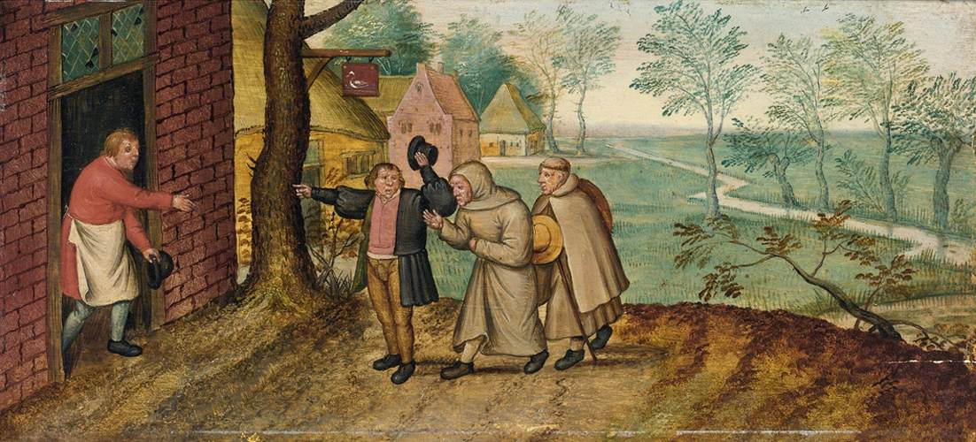 Two Monks in front of an Inn