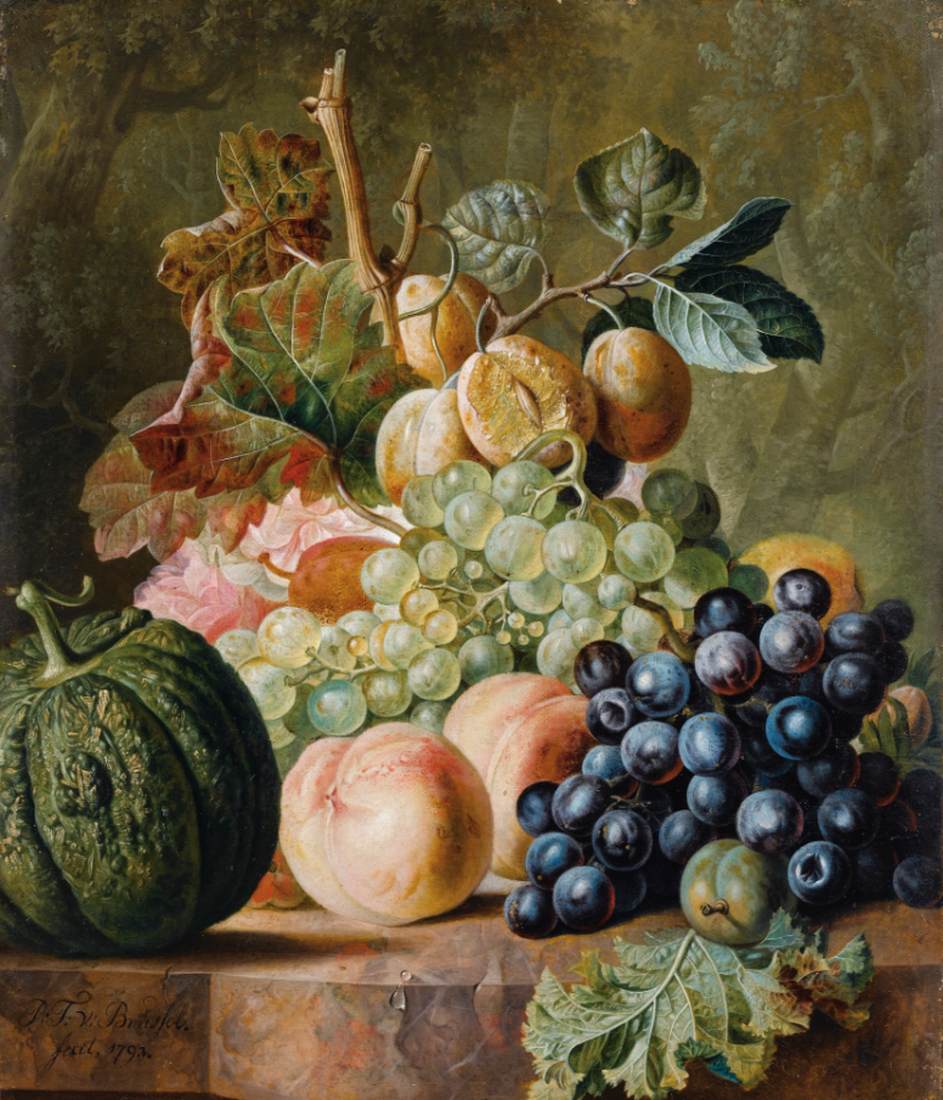Still-Life with Peaches, Grapes, Plums and Melon