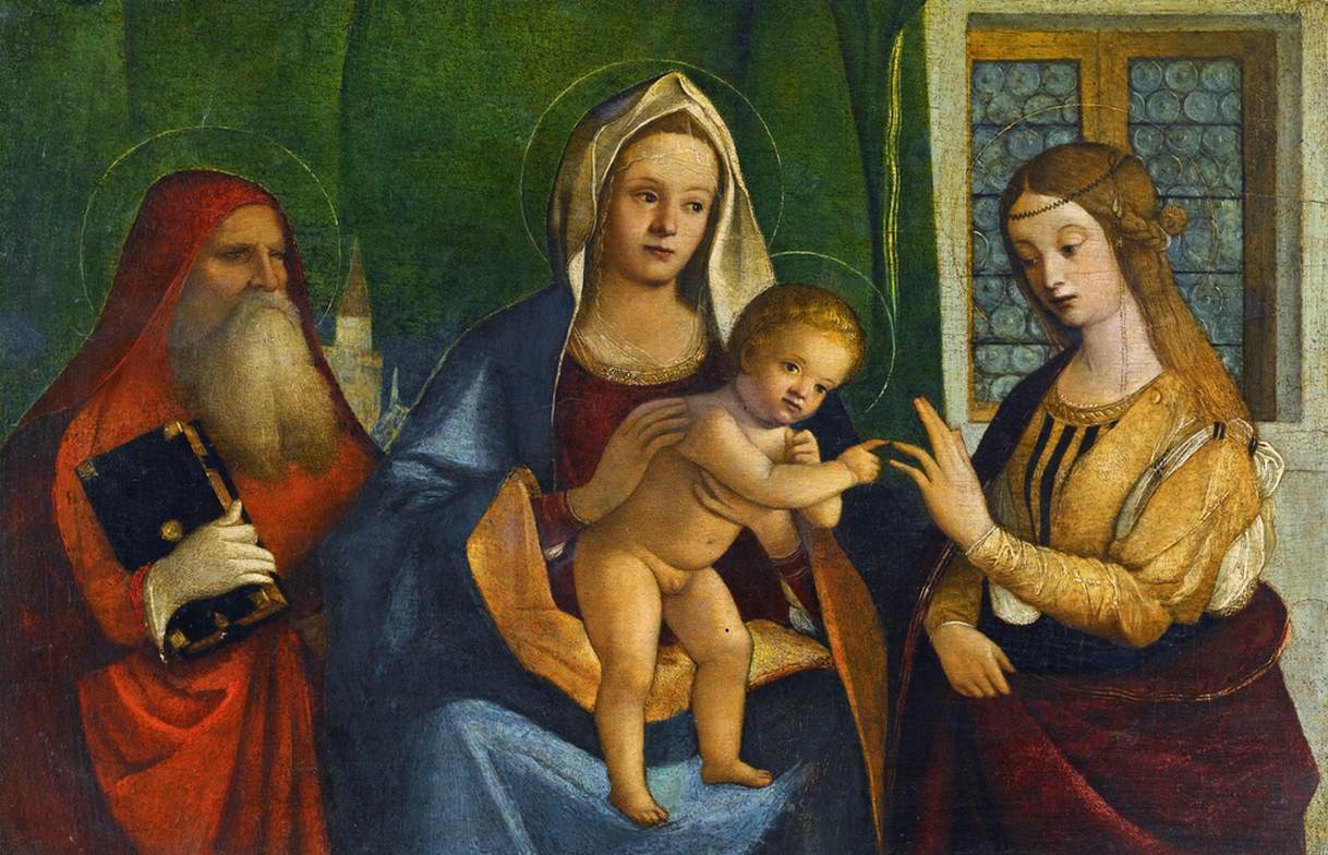 Madonna and Child with Sts Jerome and Catherine