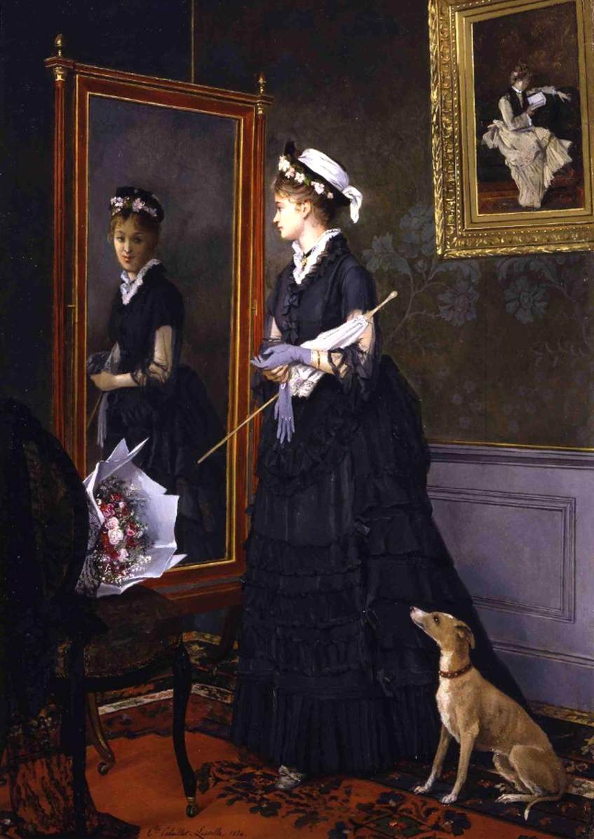 Elegant Woman at a Mirror