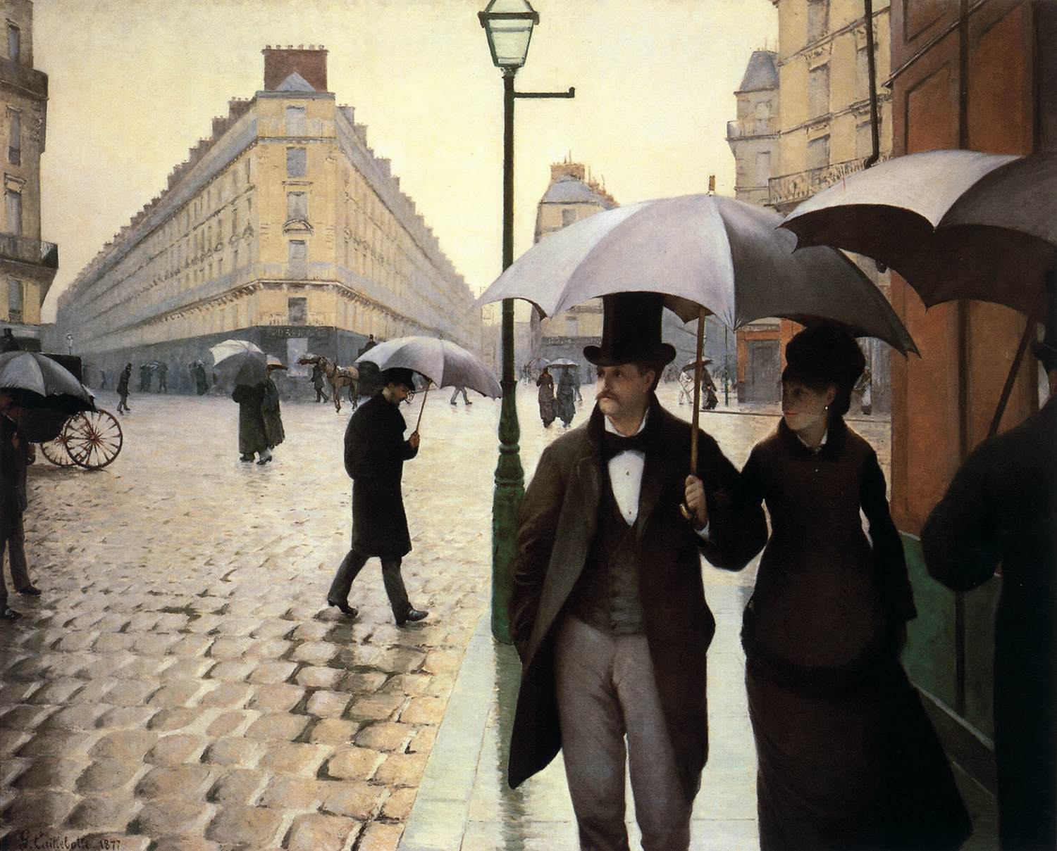 Paris Street, Rainy Day (detail)