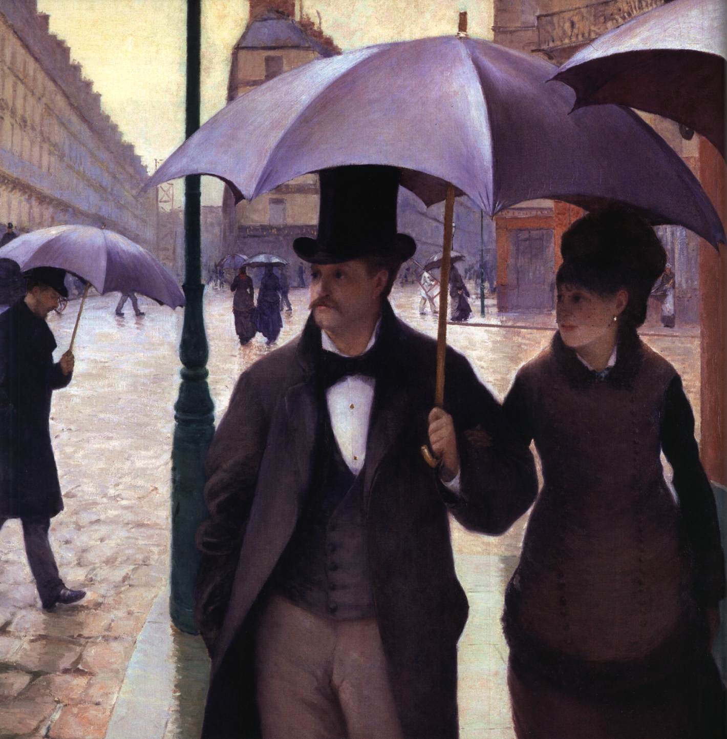 Paris Street, Rainy Day (detail)