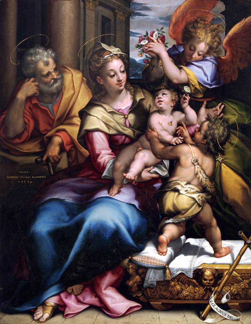 Holy Family with the infant St John the Baptist and an Angel
