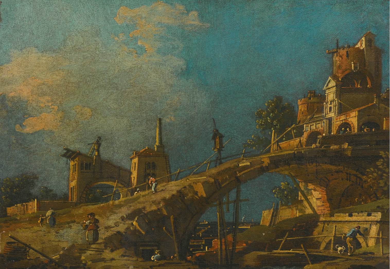 Capriccio of a Bridge Leading to a Fortress by the Venetian Lagoon