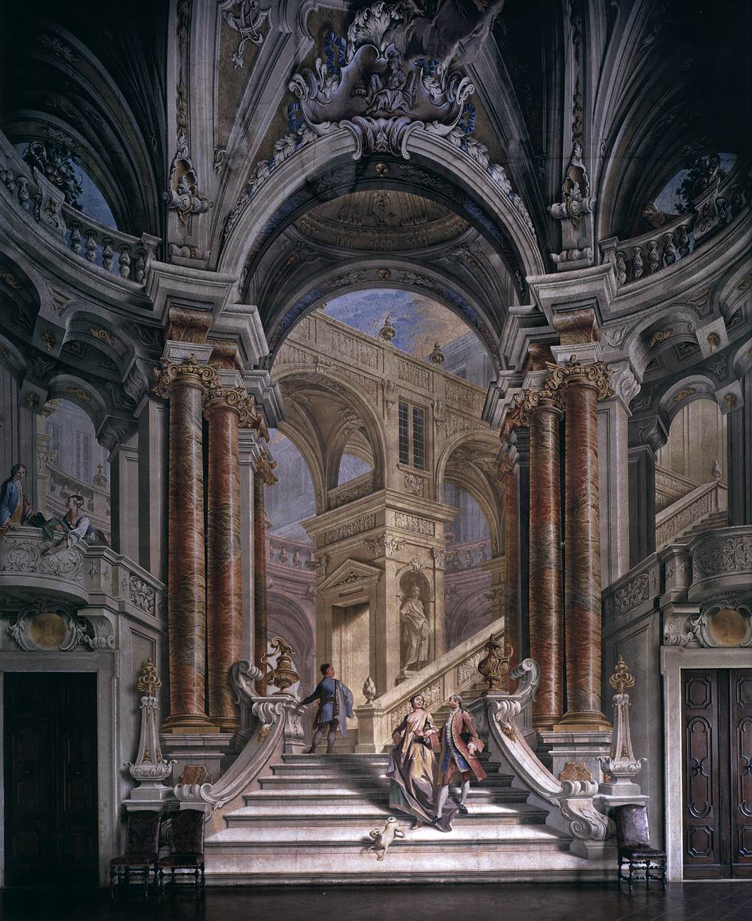 Court scene with imaginary architecture