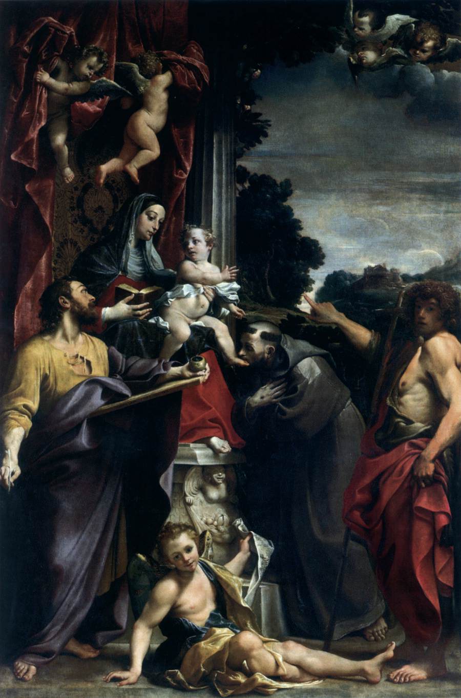 Madonna Enthroned with St Matthew