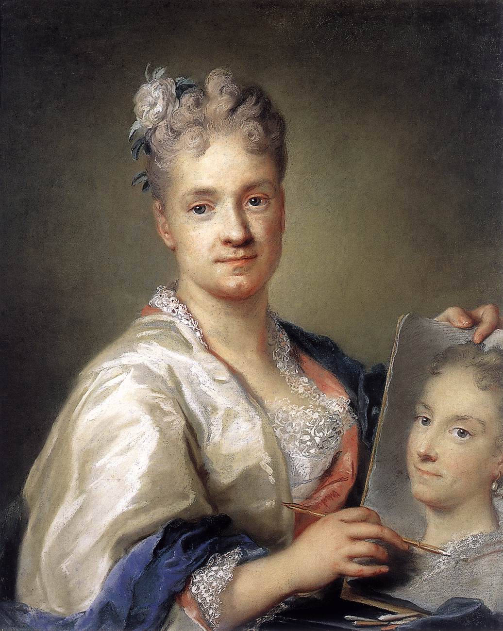 Self-Portrait Holding a Portrait of Her Sister