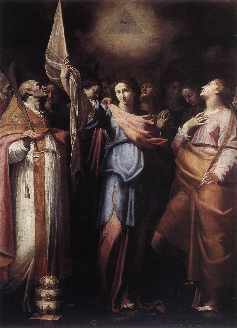 St Ursula and Her Companions with Pope Ciriacus and St Catherine of Alexandria