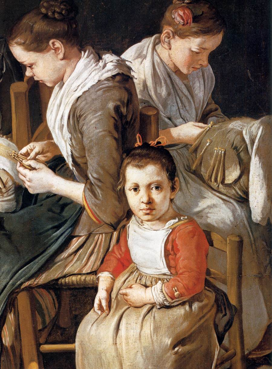 Women Working on Pillow Lace (detail)