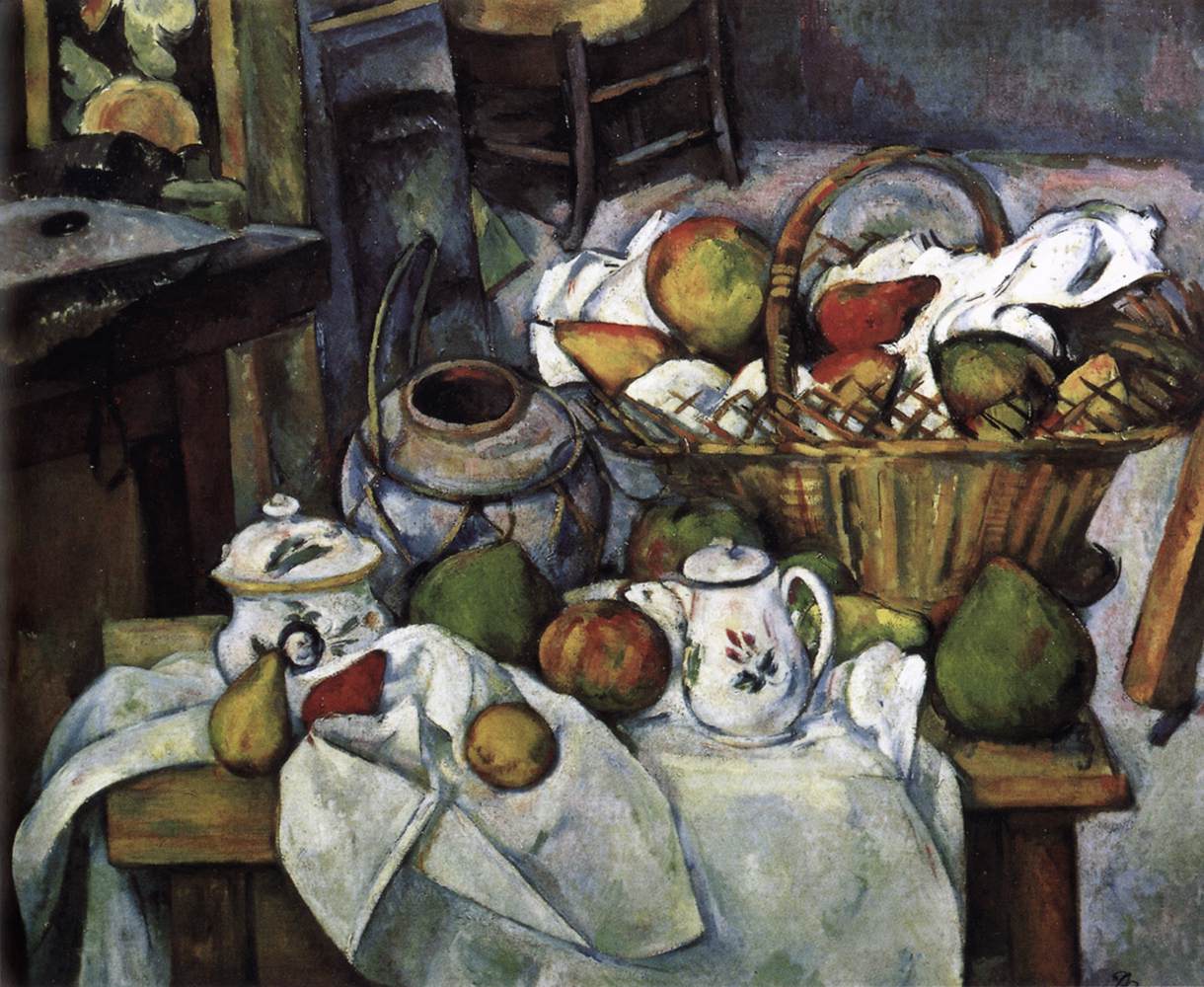Vessels, Basket and Fruit (The Kitchen Table)