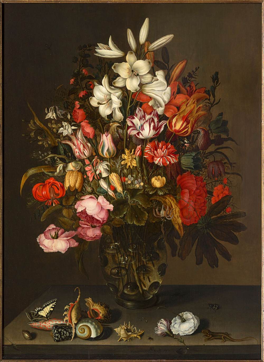 A Flower Still-Life in a Glass Vase