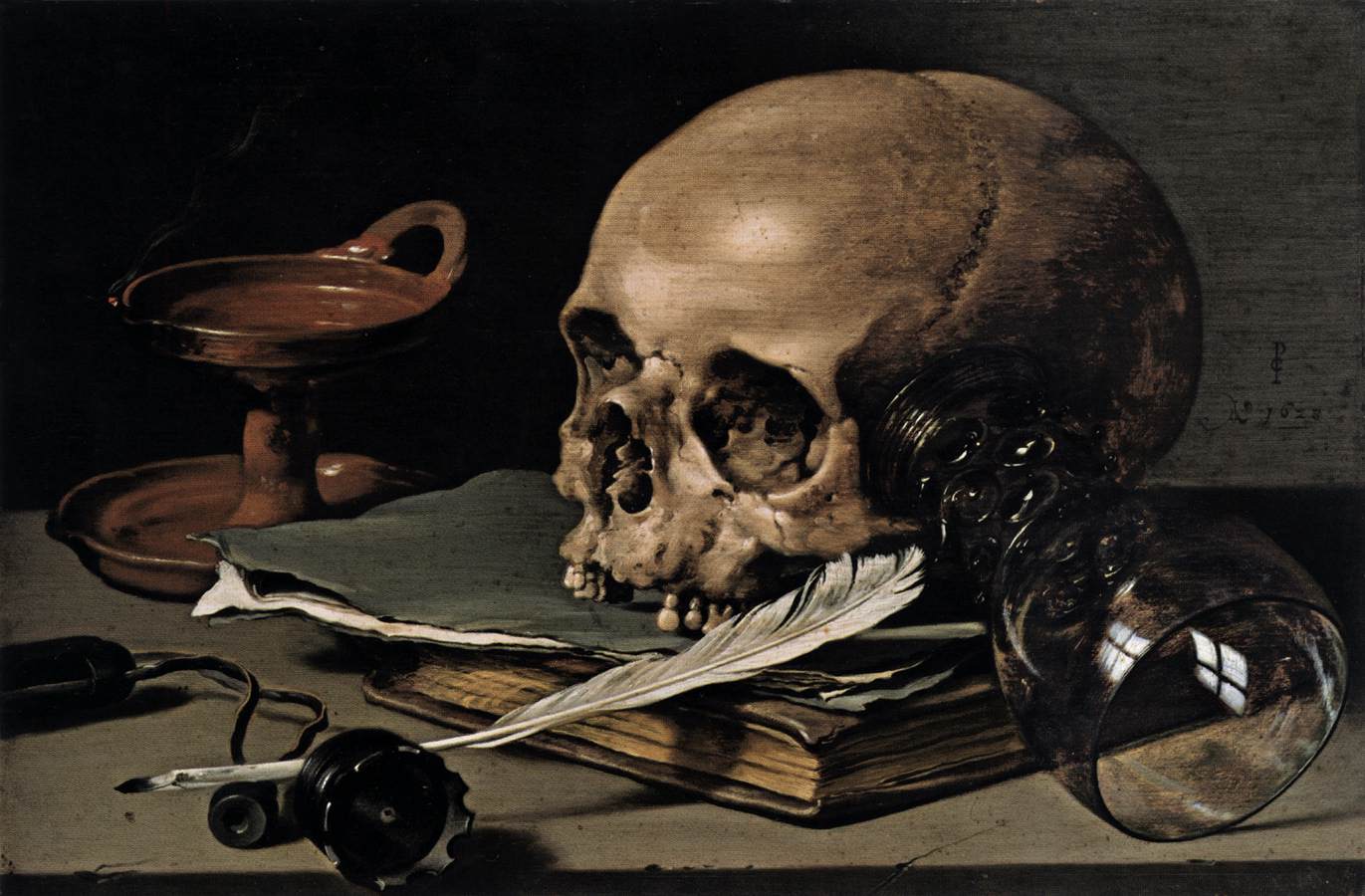 Still-Life with a Skull and Writing Quill