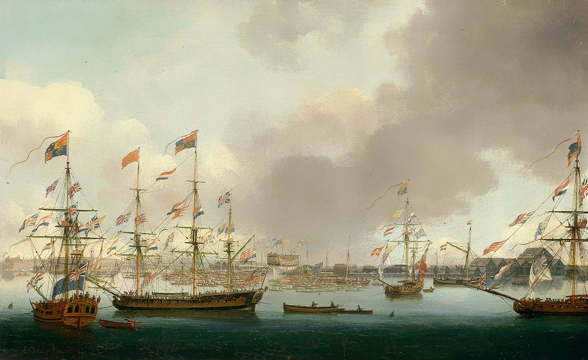 Launch of HMS Alexander at Deptford in 1778