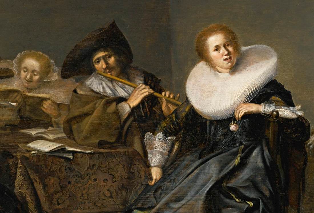 Interior with Musicians Seated around a Table (detail)