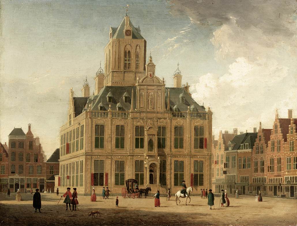 Delft: A View of the Town Hall Seen from the Grote Markt