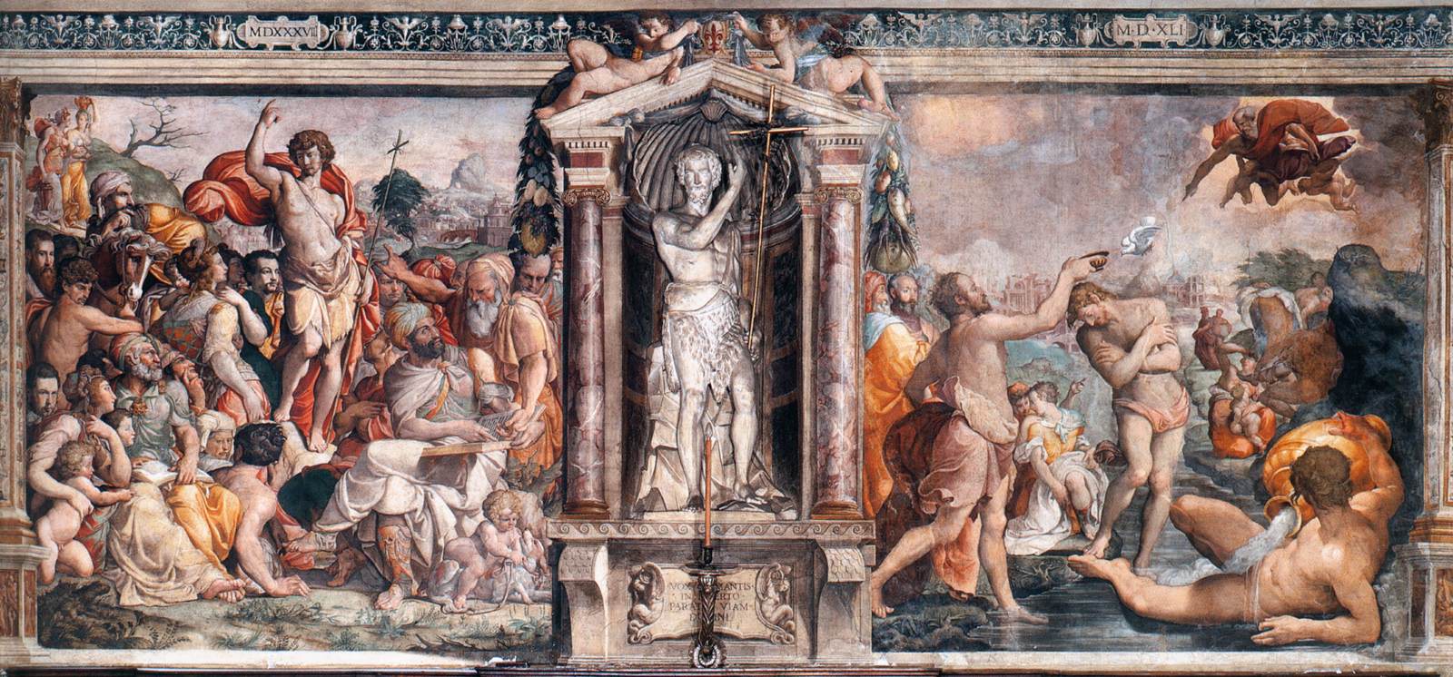 Frescoes on the entrance wall