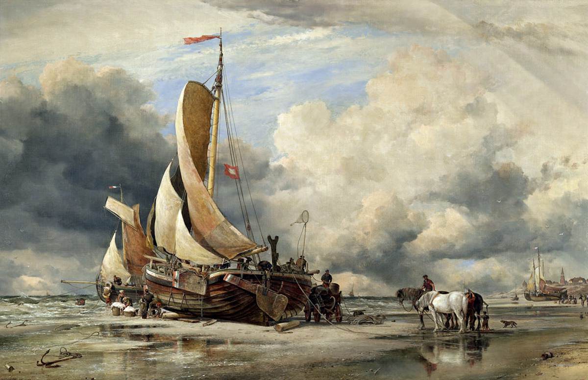 A Schevening Pinck Preparing for Sea